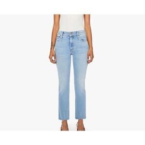 Mother Jeans Lil Mid Rise Dazzler Ankle Fray Women's Size 29 Blue Denim Raw Hem